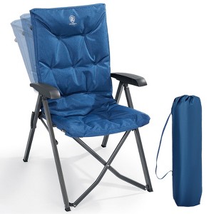 EVER ADVANCED Folding Recliner Camping Chair with Adjustable High Back, Fully Padded, Portable Patio Reclining Chair for Adults - 1 of 1