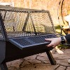 Sunnydaze Steel Grilling Fire Pit with Mesh Spark Screen and Protective PVC Cover - Black - 36." W x 32.5" D x 23.75" H - 2 of 4