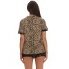#FollowMe Womens Button-Down Pajama Shorts Set with Notch Collar  Chic & Comfy Loungewear - 3 of 4