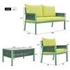 Aukfa Premium 4-piece Rope Patio Set, Comfortable Thick Cushions, Tempered Glass Tabletop, Suitable For Outdoor and Backyard Porch Balcony Use - 4 of 4