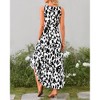 Womens Floral Sundress A-Line Sleeveless Highwaist Maxi Dress Flowy Faux Wrap Maxi Dress with Flounce Hem - 2 of 4