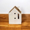 Slickblue 5.5" White Wooden House Vase, Glass Chimney Flower Holder, Rustic Tabletop Decoration, Farmhouse Style - 2 of 3