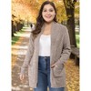 Agnes Orinda Women's Plus Size Lightweight Knit Open Front Long Sleeve Cardigans - 2 of 4