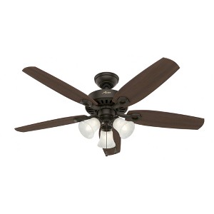 Hunter 52" Builder Lighted Ceiling Fan New Bronze Finish with LED Light Kit and WhisperWind Motor Technology - 1 of 4