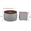 Airsurfer Compact Soft Gray with Dark Wood Ottoman Set Contemporary Gray Ottoman and Table Set Versatile Living Room Accent for Modern Living Spaces - 3 of 4