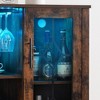 homfan Wine racks Cabinet, Glass Door Wine Cabinet with Rack,Kitchen Sideboard with Storage Rack, for Living Room, Dining Room - 4 of 4