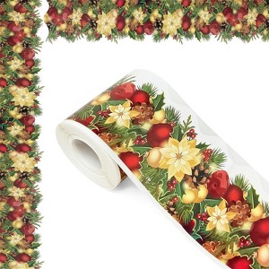 Wrapables 60 Feet Bulletin Board Border Trim Stickers, Christmas Foliage - 1 of 4