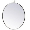 Elegant Lighting Metal frame round mirror with decorative hook 28 inch in White - 2 of 4