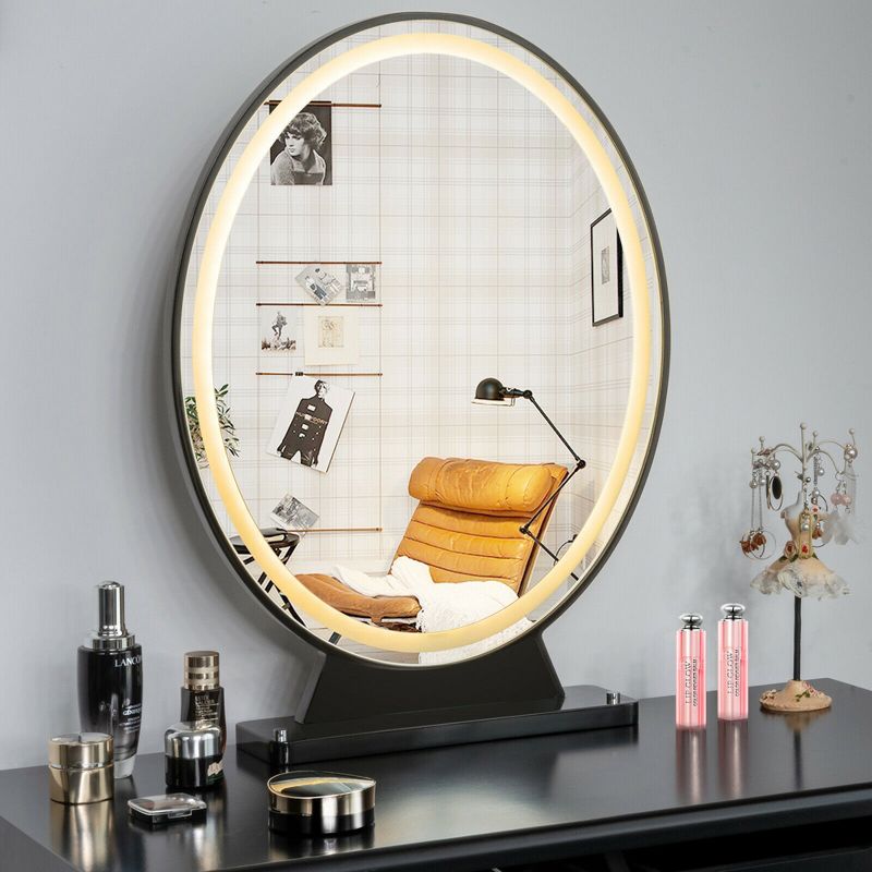 Costway Hollywood Vanity Lighted Makeup Mirror Remote Control 4 Color Dimming Black/Gold/White, 2 of 11