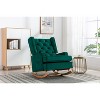 Rocking Accent Chair, Tufted Upholstered Luxury Wingback for Nursery, Living Room - 3 of 4