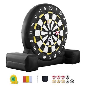 VEVOR Inflatable Soccer Dart Board, over 8 ft High Giant Soccer Dart Board with 9 Kick Balls & Air Pump, 2-Minutes Setup & Storage Bag, Black - 1 of 4