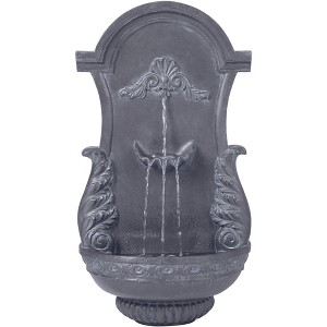 San Pablo Ornate 33" High Large Italian Indoor Outdoor Decor Gray Resin Wall Fountain Waterfall Outside Garden Patio Yard Backyard - 1 of 4
