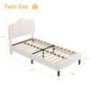 Twin Upholstered Smart LED Bed Frame with Adjustable Hills Headboard, PU Leather Platform Bed Frame for Kids - 2 of 4