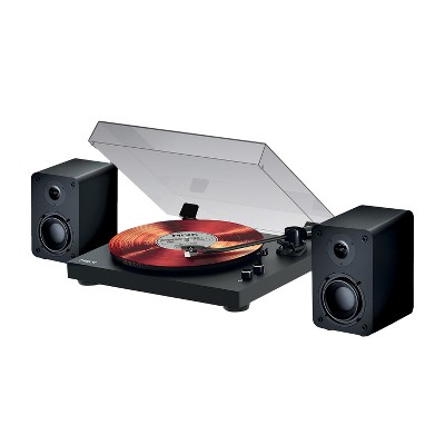 Mixx® Analog System 5 with 2-Speed Belt-Drive Bluetooth® Vinyl Record Player, Wireless Stereo Speakers, and Speaker Remote in Black