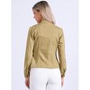INSPIRE CHIC Women's Button Front Stand Collar Long Sleeve Jean Jackets with Pockets - 4 of 4