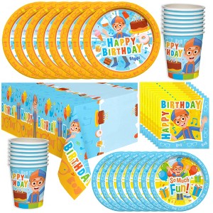 Treasures Gifted Blippi Party Tableware Deluxe Set for 24 Guests - 1 of 4