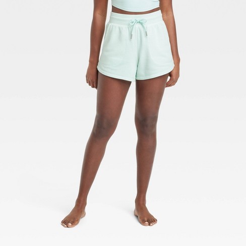 Women's Fleece High-rise Shorts 3.5 - All In Motion™ Mint Green S : Target