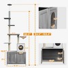 Lyngins Cat Tree with Litter Box Enclosure,Cat Tower with Condo,Bed,Hammock,Scratching Posts,and Platforms for Indoor Cats,Gray - 3 of 4