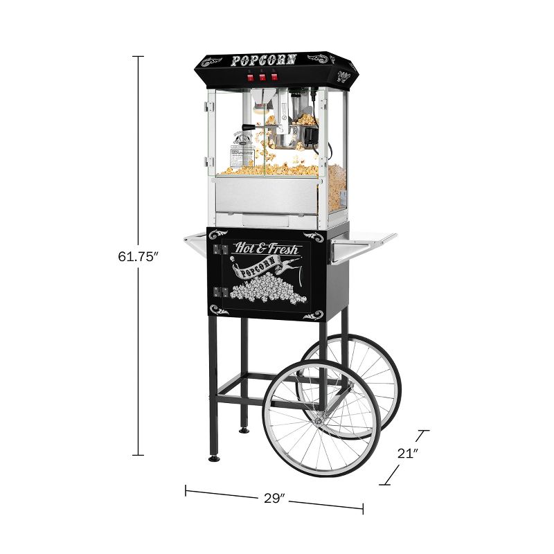 Great Northern Popcorn 8 oz. Hot and Fresh Popcorn Machine with Cart - Black, 3 of 10
