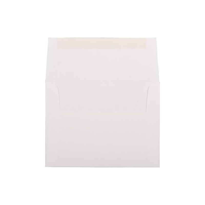 JAM Paper A2 Strathmore Invitation Envelopes 4.375 x 5.75 Bright White Linen 66670I, 2 of 5
