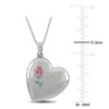 EVERLY JEWELRY | Sterling Silver 24mm Heart Locket Pendant Engraved Rose & "Love" Pendant With cable Chain, 18-inch - 3 of 4