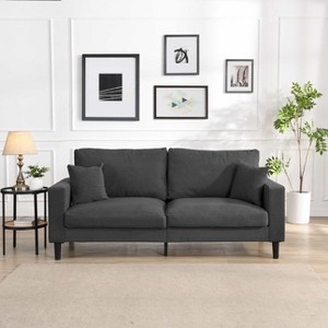 MAYEERTY Three Seater Wooden Frame Modern Upholstered Sofa for Living Room Gray - 1 of 4