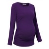 Maternity Shirt Side Button and Ruched Maternity Tunic Tops - 3 of 4