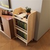YONWAY Wood Small Bookshelf with Stand, 3 Shelf with Storage, Anti-Drop Rails, Open Organizer for Bedroom, Living Room (Natural Wood) - 2 of 4