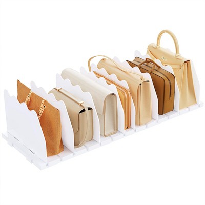 YIGII  Shelf Divider for Closet, Adjustable Purse Organizers Handbag Separators Storage Organizer Bookshelf  Dividers in Bedroom ，White