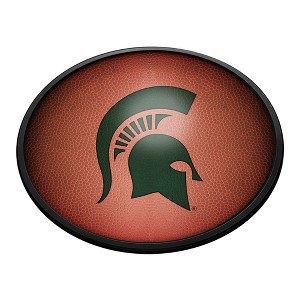 College Football Pigskin Design Oval Slimline Lighted Wall Sign - 1 of 4