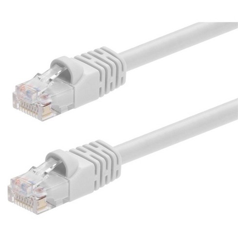 Monoprice Cat5e Ethernet Patch Cable - 7 Feet - White | Network Internet Cord - RJ45, Stranded, 350Mhz, UTP, Pure Bare Copper Wire, 24AWG - image 1 of 4