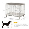 Wooden Dog Crate Furniture with Cushion,Indoor Pet Kennel End Table with Lockable Door,Ventilated Puppy Cage for Medium Dogs-LAOTIES - 3 of 4