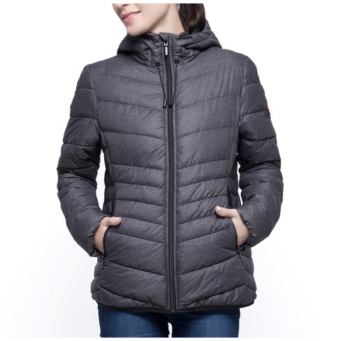 Rokka rolla Women s Light Puffer Jacket Coat dark Gray Heather