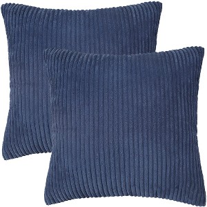 PiccoCasa Soft Corduroy Striped Cushion Decorative Throw Pillowcase 2 Pcs - 1 of 4