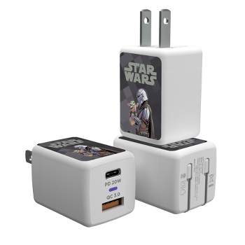 Keyscaper Star Wars: The Mandalorian Grogu and Din Djarin Color Block USB A/C Charger