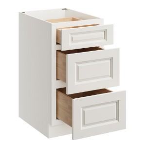 CASAINC 18 in. W x 24 in. D x 34.5 in. H Base Kitchen Cabinet with 3 Soft-Close Drawers – RTA Plywood Cabinets - 1 of 4