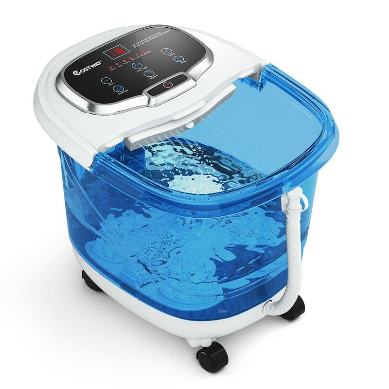 Costway Portable Foot Spa Bath Motorized Massager Electric Feet Salon Tub with Shower Blue & White/Blue/Coffee/Gray, 1 of 11