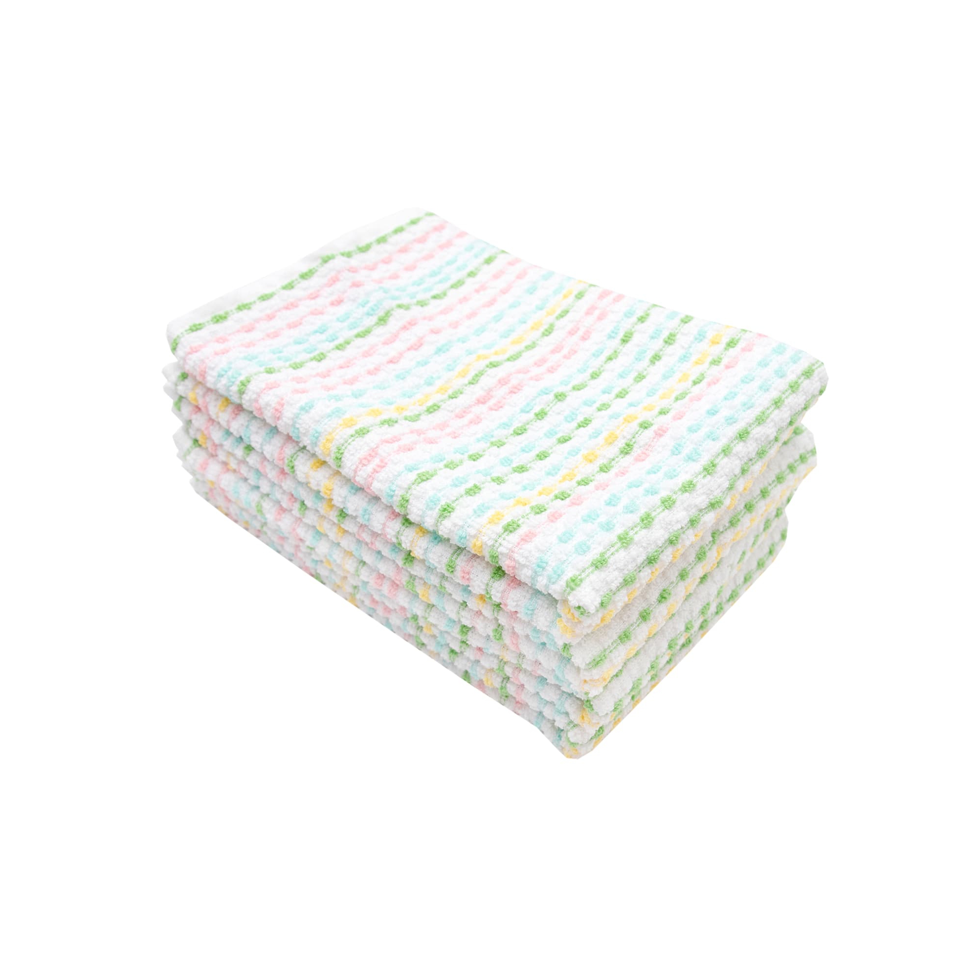 John Ritzenthaler Co. Pebble Cotton Terry Bar Mop Kitchen Towels, 16x18, Set of Four, Spring