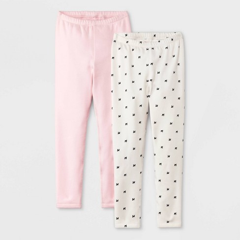 Girls' Adaptive 2pk Cozy Leggings - Cat & Jack™ Pink/cream L : Target