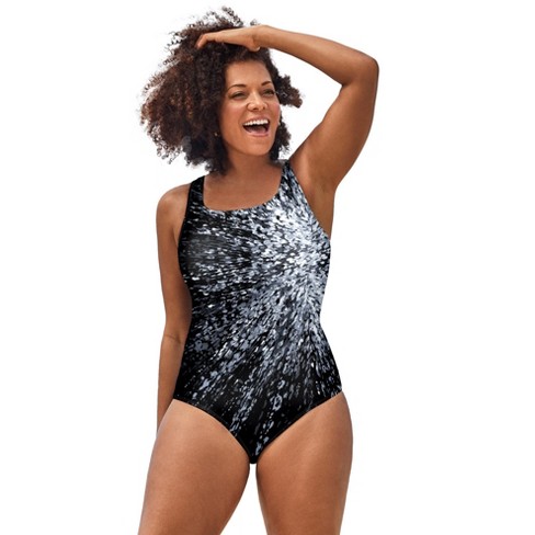 Swimsuits For All Women's Plus Size Chlorine Resistant Crossback