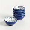 Plum & Post Stria Grid Dip Bowls, Set of 6 - Dark Blue/White Ceramic - 4 of 4