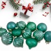 Northlight Finial and Glass Ball Christmas Ornaments - 3.25" - Green - Set of 12 - 3 of 4