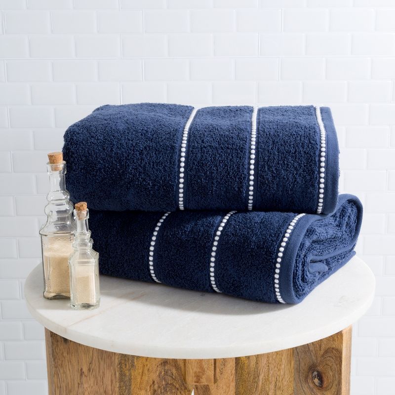 Hastings Home Luxury Zero Twist Cotton Towel Set – Navy, 2 Pieces, 2 of 6
