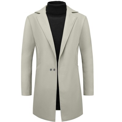 Lars Amadeus Men's Solid Color Notched Collar Winter Coats