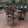 Flash Furniture Jace Set of 4 Commercial Grade Stacking Patio Chairs, All Weather PE Rattan Wicker Patio Dining Chairs - 4 of 4