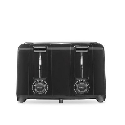 Proctor Silex Four Slice Toaster - Black: 1300W, Bagel & Toast Functions, Plastic, 1-Year Warranty