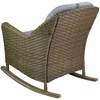 Northlight 34" Gray Resin Wicker Deep Seated Rocker Chair with Gray Cushions - 4 of 4