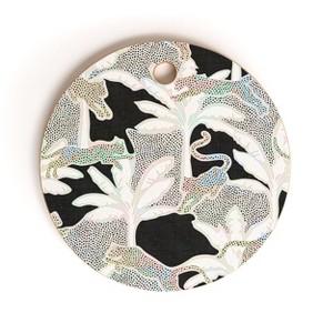 evamatise Leopards and Palms Rainbow Round Cutting Board - Deny Designs - 1 of 3