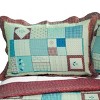 Slickblue 3PC Cotton Patchwork Quilt Set Full/Queen — Vermicelli Quilted, 4 Color Options, 2 Shams - 3 of 4