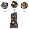 Teamson Home 28.5" Outdoor 4-Tier Cascading Metal and Polyresin Birdbath Water Fountain Gray - 2 of 4